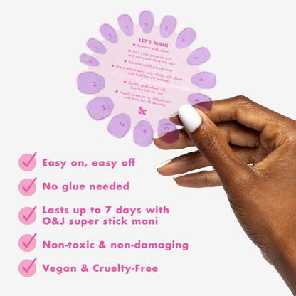 Super Stick Mani Adhesive Tabs Set - No Glue Needed, Non-Toxic, 7-Day Wear for Olive & June Press-On Nails