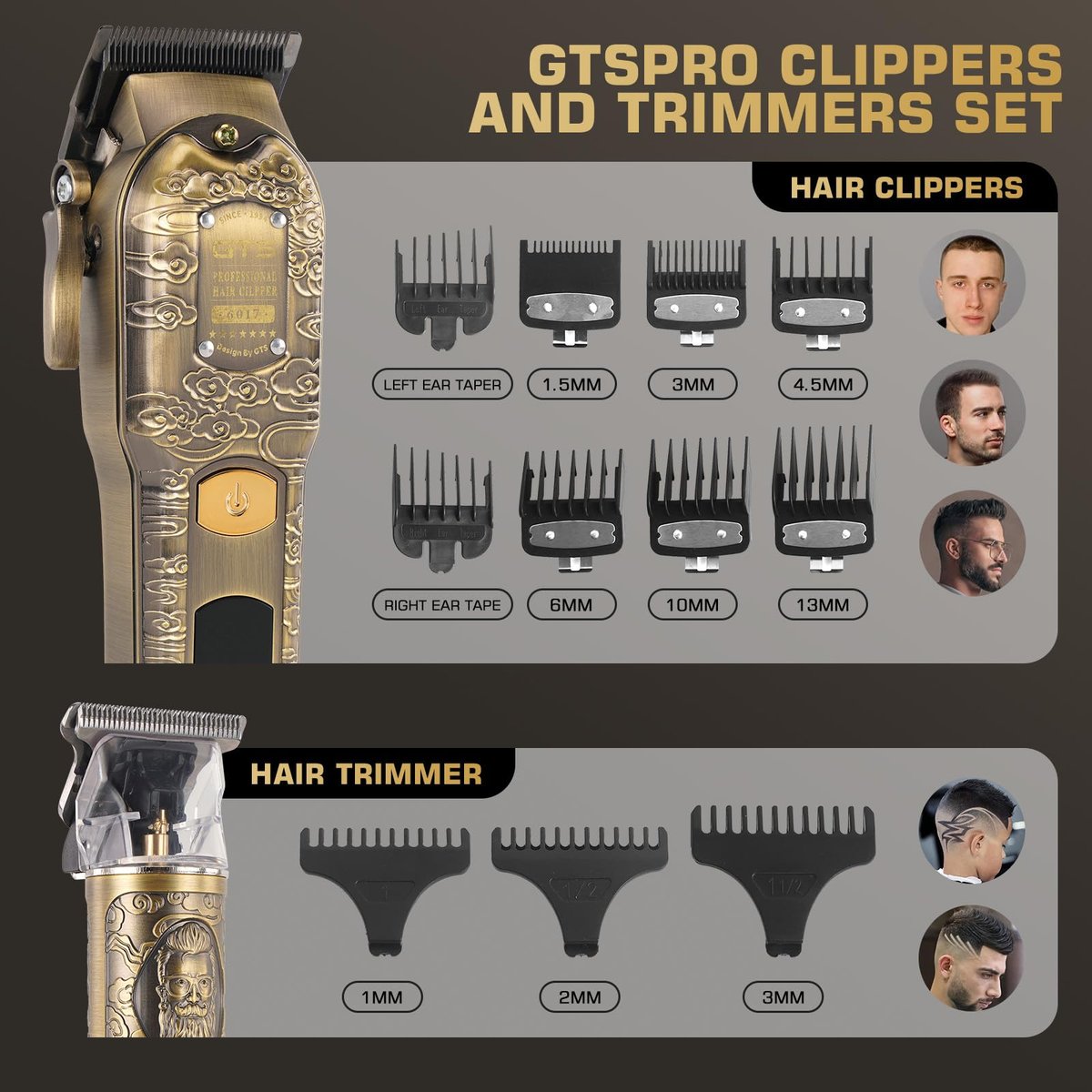 GTSPRO Professional Hair Clippers for Men – Cordless Barber Clippers with LCD Display, Precision Trimmer & Travel Case Avelisse