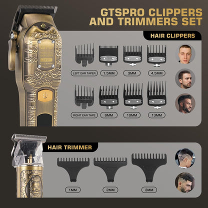 GTSPRO Professional Hair Clippers for Men – Cordless Barber Clippers with LCD Display, Precision Trimmer & Travel Case Avelisse