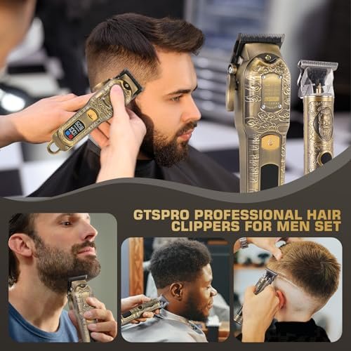 GTSPRO Professional Hair Clippers for Men – Cordless Barber Clippers with LCD Display, Precision Trimmer & Travel Case Avelisse