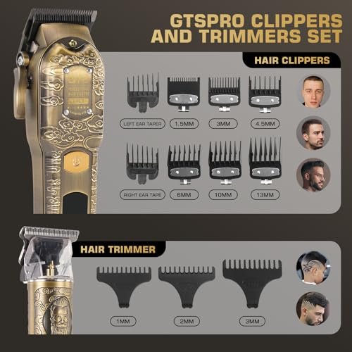 GTSPRO Professional Hair Clippers for Men – Cordless Barber Clippers with LCD Display, Precision Trimmer & Travel Case Avelisse
