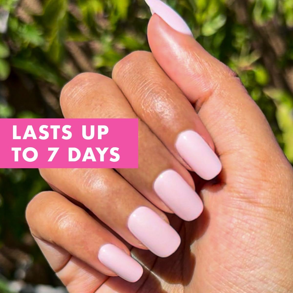 Olive & June Classic Super Stick Mani Press On Nails - No Glue Needed, 32 Tab Nails, 16 Sizes, Non-Toxic, 7-Day Wear, Spring Flowers & Patterns, Short Squoval, Tutu Pastel Pink - görsel 4