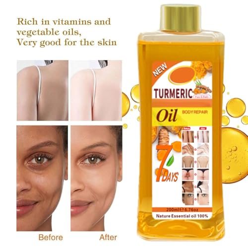 Gtrwadd Turmeric Oil for Skin - Natural Moisturizing Nourishing Face & Body Oil with Vitamin E - 6.76 Fl Oz - görsel 14