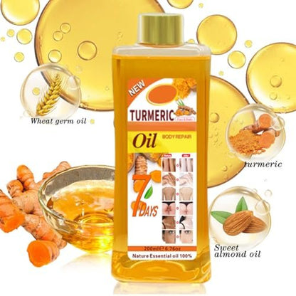 Gtrwadd Turmeric Oil for Skin - Natural Moisturizing Nourishing Face & Body Oil with Vitamin E - 6.76 Fl Oz