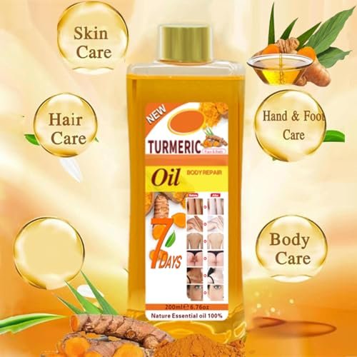 Gtrwadd Turmeric Oil for Skin - Natural Moisturizing Nourishing Face & Body Oil with Vitamin E - 6.76 Fl Oz - görsel 12