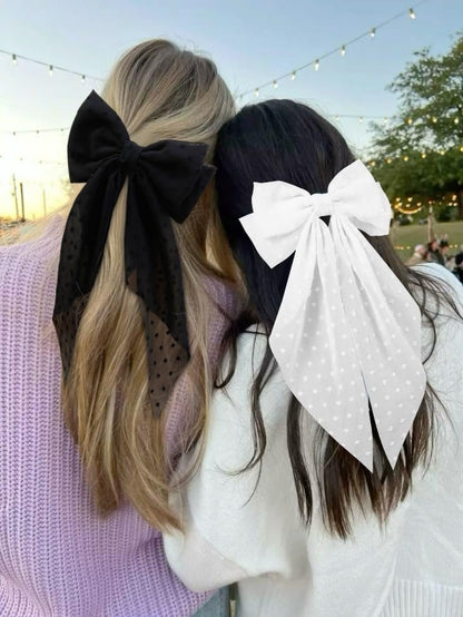 Tobeffect Hair Bow for Women Clips Bulk - 8PCS Big Ribbon Bows with Long Tail, Oversized Satin Hair Accessories Avelisse