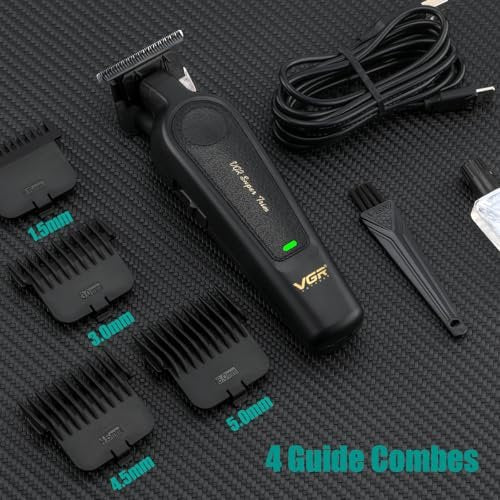 VGR 995 Professional Hair Trimmer for Men – Zero Gapped Barber Edgers, Portable Cordless Beard Trimmer Clipper with 4 Guide Combs, USB Rechargeable - görsel 16
