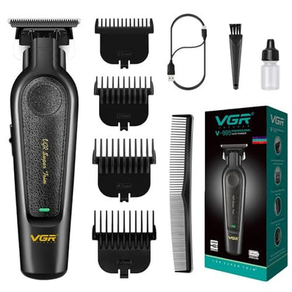 VGR 995 Professional Hair Trimmer for Men – Zero Gapped Barber Edgers, Portable Cordless Beard Trimmer Clipper with 4 Guide Combs, USB Rechargeable