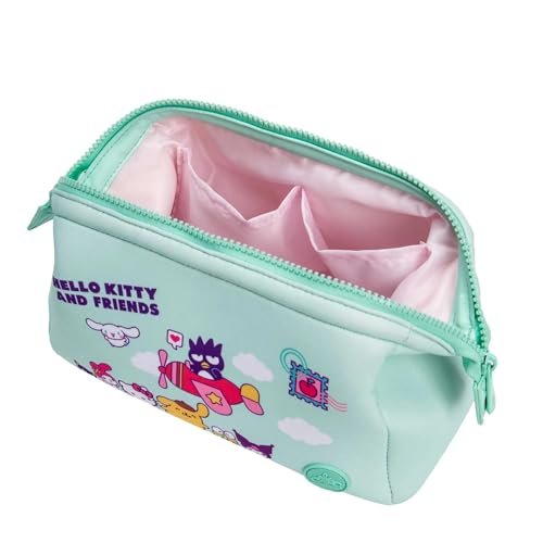 Impressions Vanity Hello Kitty and Friends Vacay Cosmetic Pouch - Mint Faux Leather Travel Makeup Bag with Inner Pockets - görsel 4