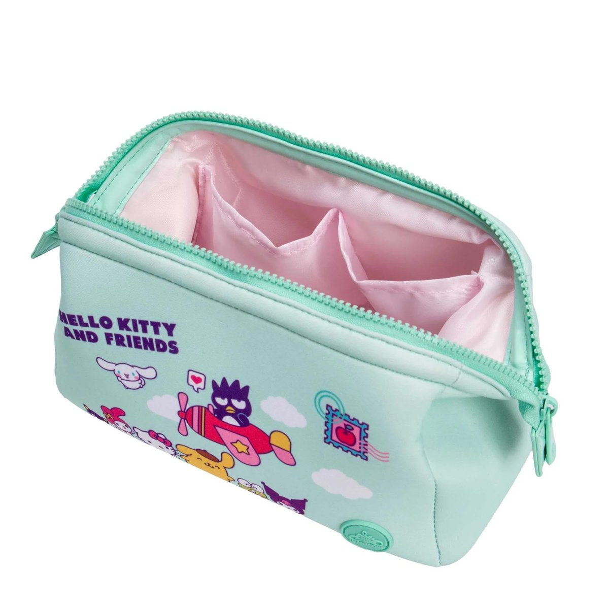 Impressions Vanity Hello Kitty and Friends Vacay Cosmetic Pouch - Mint Faux Leather Travel Makeup Bag with Inner Pockets - görsel 3
