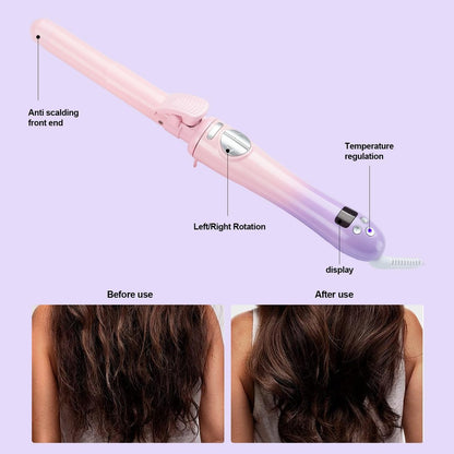 SEMQIMIUSO 1 Inch Rotating Curling Iron for Long Hair – Automatic Ceramic Tourmaline Curler with Dual Voltage, Up to 450°F, Beach Waves Avelisse