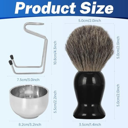 DEBETOOL Pure Badger Shaving Brush Set for Men – Exfoliating Shaving Cream Brush and Bowl, Grooming Gift for Father's Day