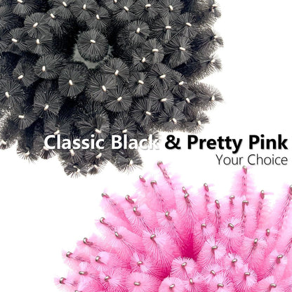 BIDEX 200 Pcs Disposable Mascara Wands - Spiral Lash Brush Applicators with Crystal Handles, Black and Pink Lash Spoolies for Eyelash & Eyebrow Makeup