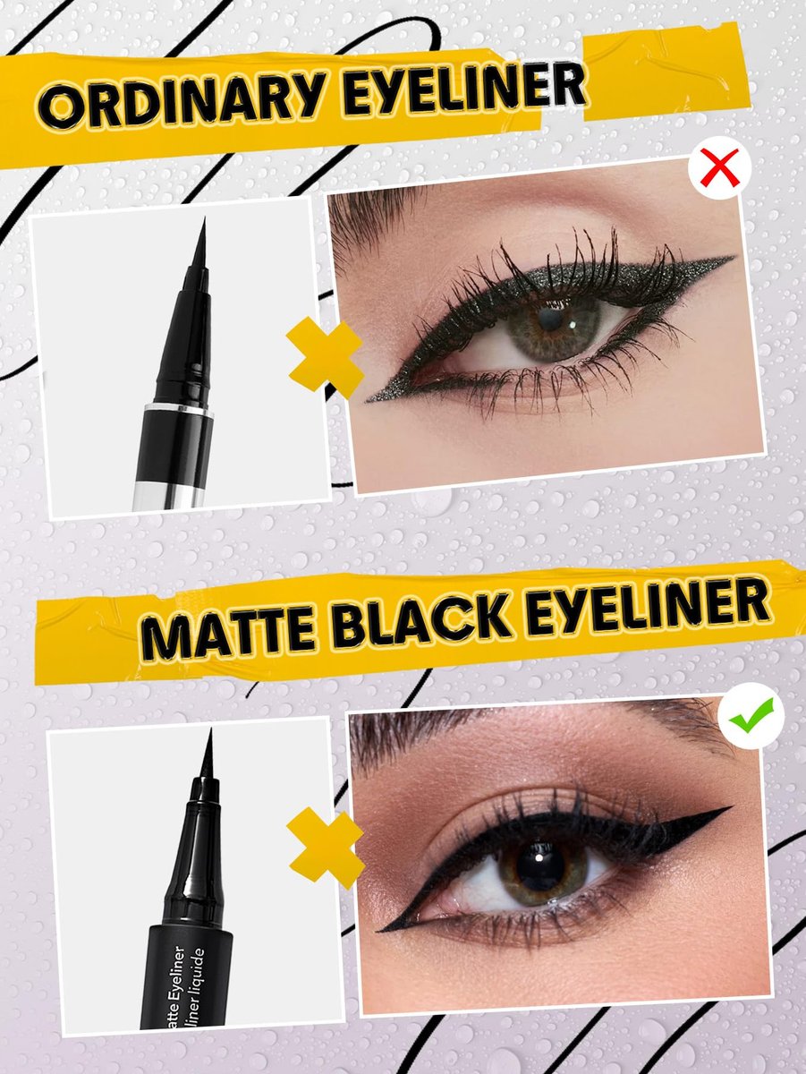 SHEGLAM Oh So Rich Matte Eyeliner - Waterproof, Smudgeproof, Longwearing Liquid Eyeliner - Black - görsel 5