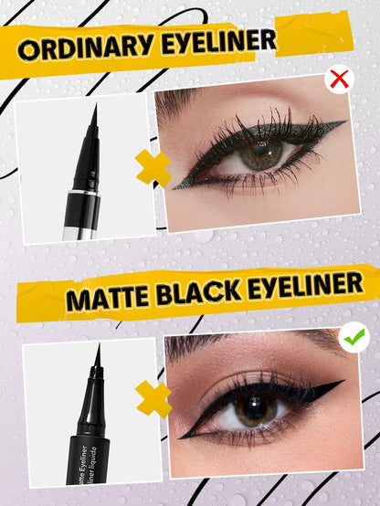 SHEGLAM Oh So Rich Matte Eyeliner - Waterproof, Smudgeproof, Longwearing Liquid Eyeliner - Black