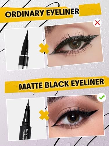 SHEGLAM Oh So Rich Matte Eyeliner - Waterproof, Smudgeproof, Longwearing Liquid Eyeliner - Black - görsel 6