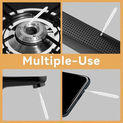 50-Pack Shower Head Cleaning Brush Set - Stainless Steel Anti-Clogging Tool with Protective Cover & Storage Boxes (Orange, White)