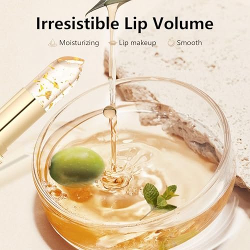 Ginolmis Transferproof Color Changing Lipstick - Gold Crystal pH Lipstick Color Changings, Long Lasting 24H Moisturizing Glossy Shine Lip Gloss for Women (2-Pack) Avelisse