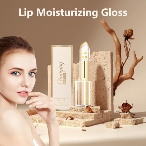 Ginolmis Transferproof Color Changing Lipstick - Gold Crystal pH Lipstick Color Changings, Long Lasting 24H Moisturizing Glossy Shine Lip Gloss for Women (2-Pack) Avelisse