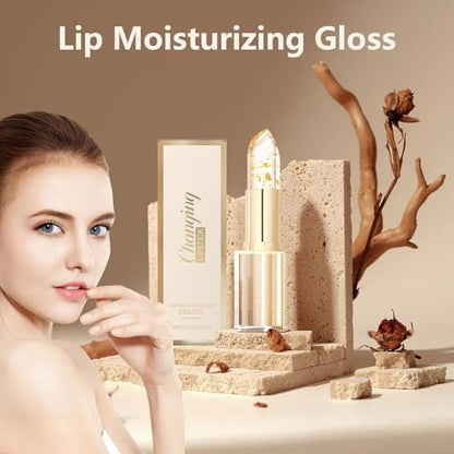 Ginolmis Transferproof Color Changing Lipstick - Gold Crystal pH Lipstick Color Changings, Long Lasting 24H Moisturizing Glossy Shine Lip Gloss for Women (2-Pack) Avelisse