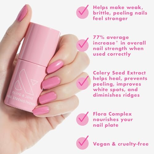 Olive & June Nail Strengthener | Heals & Conditions Weak, Brittle Nails | Up to 77% Increase in Strength | Prevents Peeling & Ridges | Celery Seed + Flora Complex | Vegan, Cruelty-Free Nail Treatment - görsel 6
