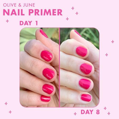 Olive & June Nail Primer – Extend Manicure Wear by 2-3 Days, Smooth Application & Durability – 15-Free, Vegan, Cruelty-Free Base Coat for Long-Lasting Nails