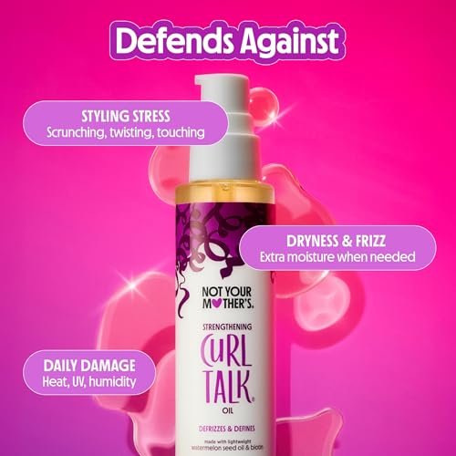 Not Your Mother's Curl Talk Strengthening Oil (2-Pack) - 3.3 fl oz Each - Nourishing Frizz Control & Strengthening Oil for Curls Avelisse