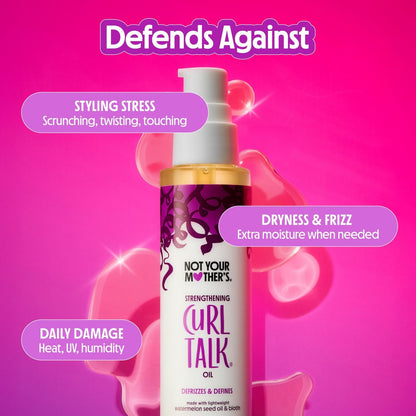 Not Your Mother's Curl Talk Strengthening Oil (2-Pack) - 3.3 fl oz Each - Nourishing Frizz Control & Strengthening Oil for Curls Avelisse