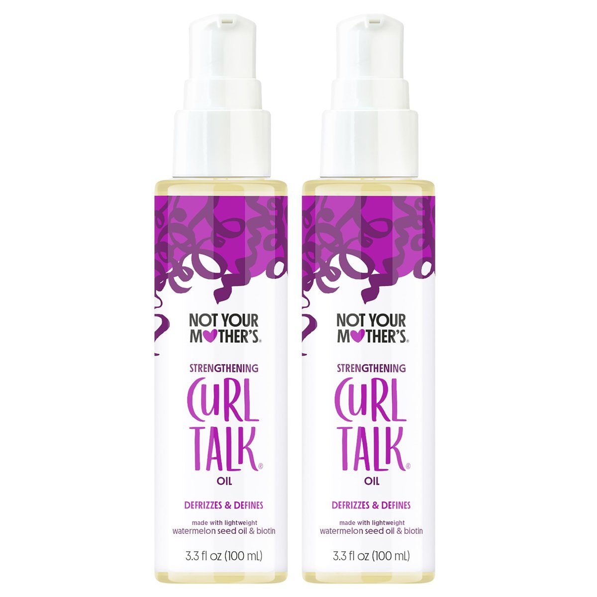 Not Your Mother's Curl Talk Strengthening Oil (2-Pack) - 3.3 fl oz Each - Nourishing Frizz Control & Strengthening Oil for Curls Avelisse