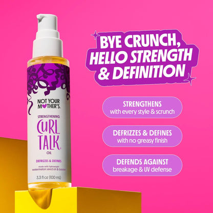 Not Your Mother's Curl Talk Strengthening Oil (2-Pack) - 3.3 fl oz Each - Nourishing Frizz Control & Strengthening Oil for Curls Avelisse