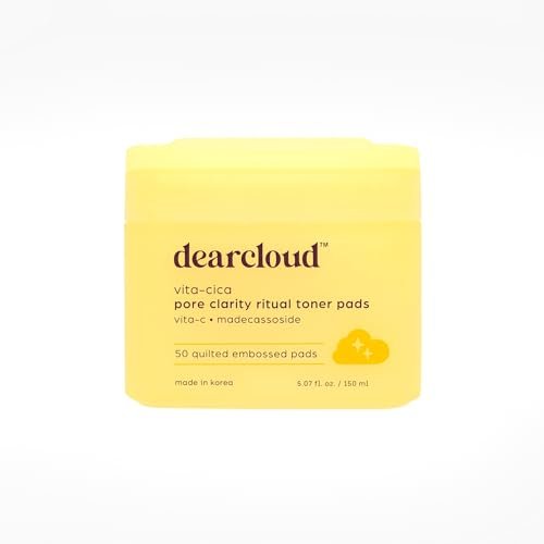 dearcloud Vita-Cica Pore Clarity Toner Pads – Korean Skin Care Toner for Face with Vitamin C, Madecassoside & Salicylic Acid (50 Count) - görsel 2