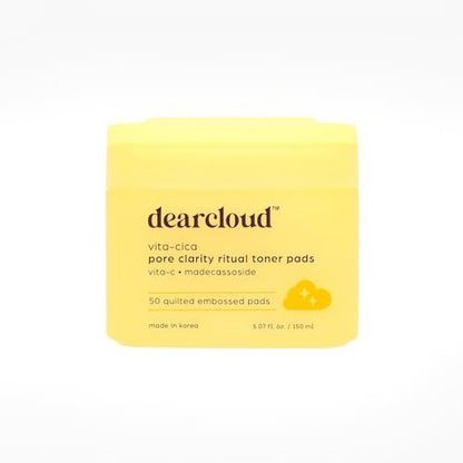 dearcloud Vita-Cica Pore Clarity Toner Pads – Korean Skin Care Toner for Face with Vitamin C, Madecassoside & Salicylic Acid (50 Count)