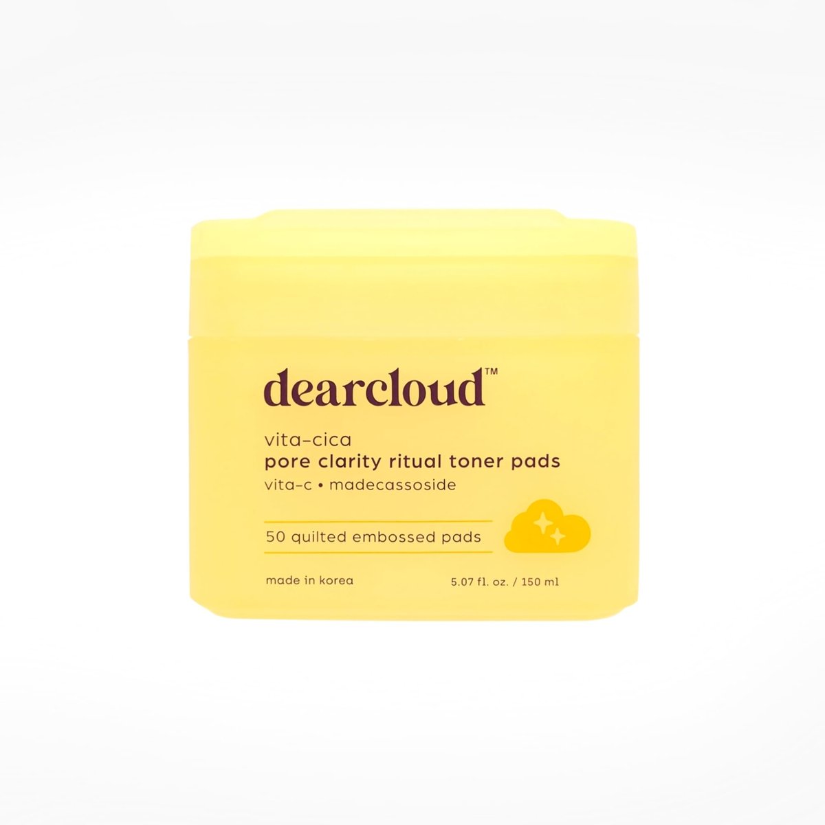 dearcloud Vita-Cica Pore Clarity Toner Pads – Korean Skin Care Toner for Face with Vitamin C, Madecassoside & Salicylic Acid (50 Count) - görsel 1