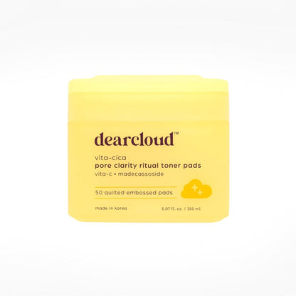 dearcloud Vita-Cica Pore Clarity Toner Pads – Korean Skin Care Toner for Face with Vitamin C, Madecassoside & Salicylic Acid (50 Count)