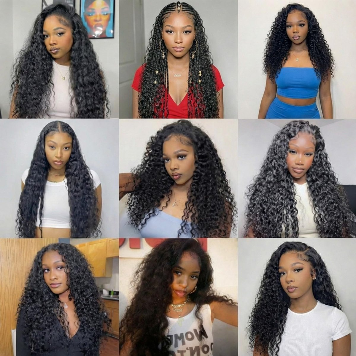 WEQUEEN 16A Deep Wave Water Wave 100% Unprocessed Brazilian Virgin Human Hair Bundles 20 Inch Quick Weave Real Hair Extensions - görsel 11