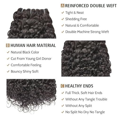 WEQUEEN 16A Deep Wave Water Wave 100% Unprocessed Brazilian Virgin Human Hair Bundles 20 Inch Quick Weave Real Hair Extensions
