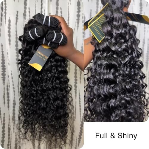 WEQUEEN 16A Deep Wave Water Wave 100% Unprocessed Brazilian Virgin Human Hair Bundles 20 Inch Quick Weave Real Hair Extensions - görsel 14