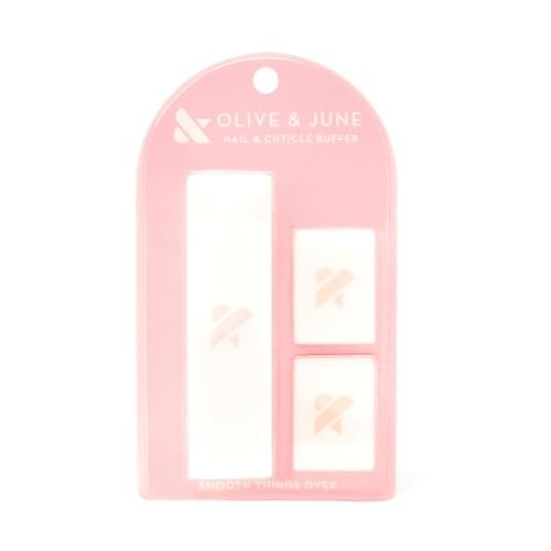 Olive & June Buffer Pack | 1 Full-Size + 2 Mini Nail Buffers for Manicures and Pedicures | Gentle Multi-Grit Buffers for Cuticles, Smoothing & Nail Prep | Salon-Quality Nail Tools for At-Home Use - görsel 2