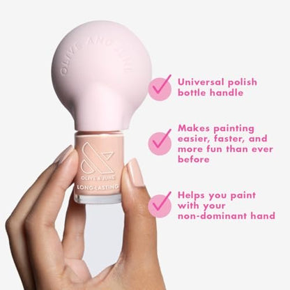 Olive & June The Poppy Universal Nail Polish Bottle Handle – Ergonomic Silicone Grip for Easy At-Home Manicure Avelisse