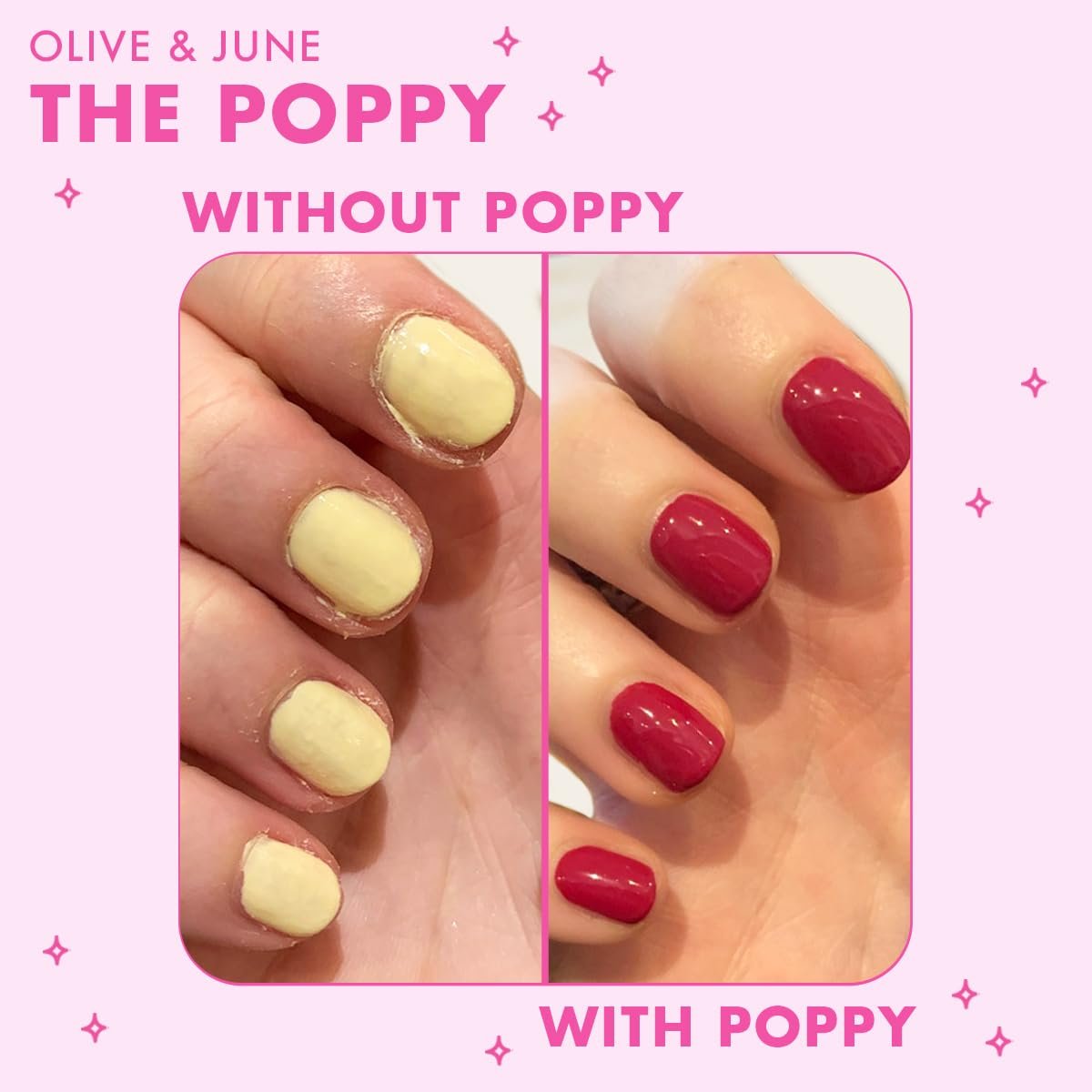 Olive & June The Poppy Universal Nail Polish Bottle Handle – Ergonomic Silicone Grip for Easy At-Home Manicure Avelisse