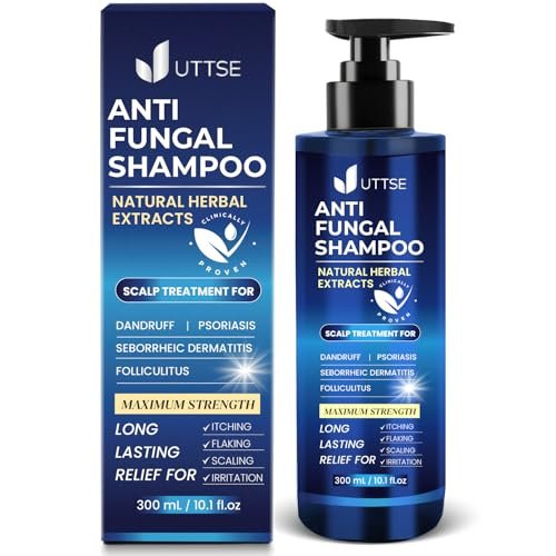 Uttse Anti-Fungal Shampoo for Scalp Psoriasis, Dandruff, Folliculitis & Seborrheic Dermatitis – Relieves Itchy & Dry Scalp – 300 mL / 10.1 fl.oz Avelisse