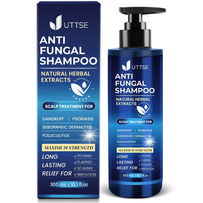Uttse Anti-Fungal Shampoo for Scalp Psoriasis, Dandruff, Folliculitis & Seborrheic Dermatitis – Relieves Itchy & Dry Scalp – 300 mL / 10.1 fl.oz Avelisse