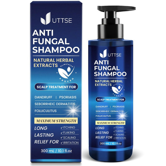 Uttse Anti-Fungal Shampoo for Scalp Psoriasis, Dandruff, Folliculitis & Seborrheic Dermatitis – Relieves Itchy & Dry Scalp – 300 mL / 10.1 fl.oz Avelisse