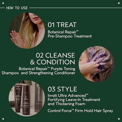 Aveda Botanical Repair Purple Toning Shampoo – Reduces Brassy Tones for Blonde, Silver & Grey Hair – Silicone Free & 96% Naturally Derived – 6.7 fl oz Avelisse