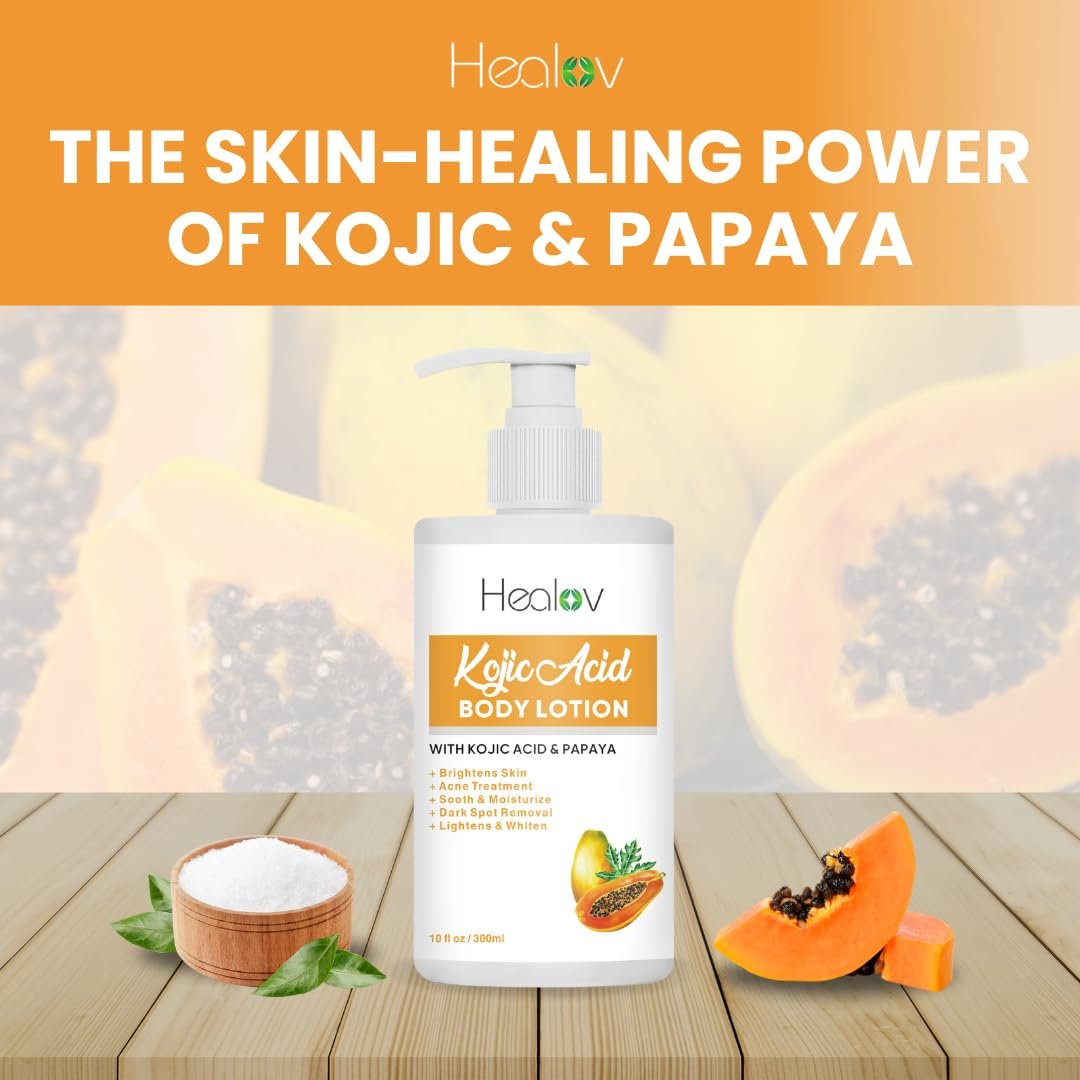 Herblov Kojic Acid Lotion – Skin Brightening Body Lotion for Age Spots, Hyperpigmentation, Intimate Areas – Dark Spot Remover, Reduces Acne Scars and Evens Tone – 10 oz - görsel 13