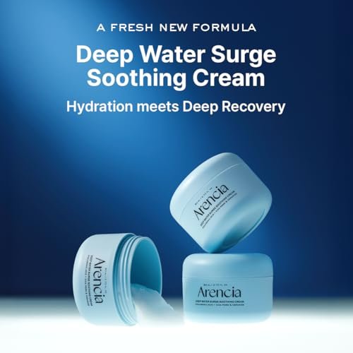 ARENCIA Deep Water Surge Soothing Cream – 2.70 fl oz with Hyaluronic Acid, Cica, PDRN & Ceramide for Intense Hydration and Barrier Repair Avelisse