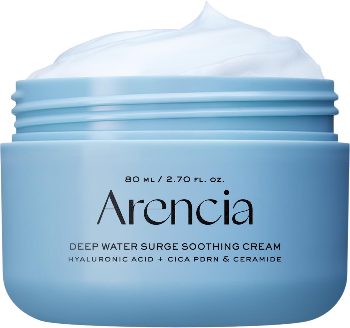 ARENCIA Deep Water Surge Soothing Cream – 2.70 fl oz with Hyaluronic Acid, Cica, PDRN & Ceramide for Intense Hydration and Barrier Repair Avelisse