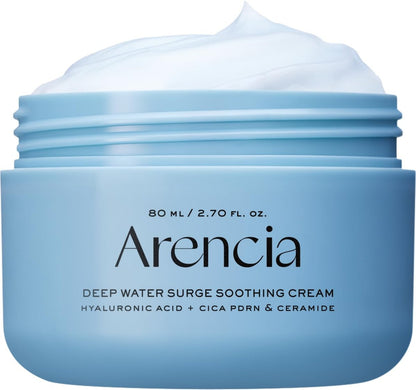 ARENCIA Deep Water Surge Soothing Cream – 2.70 fl oz with Hyaluronic Acid, Cica, PDRN & Ceramide for Intense Hydration and Barrier Repair Avelisse