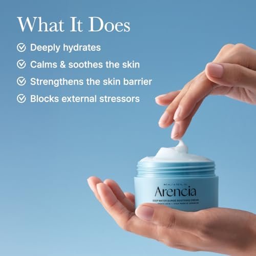 ARENCIA Deep Water Surge Soothing Cream – 2.70 fl oz with Hyaluronic Acid, Cica, PDRN & Ceramide for Intense Hydration and Barrier Repair Avelisse