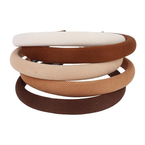 CURASA Sponge Padded Headbands for Women Girls 5 Pack - Non Slip Comfortable Thin Neutral Head Bands Trendy Cute Hair Hoops Elegant Solid Hair Accessories - görsel 6